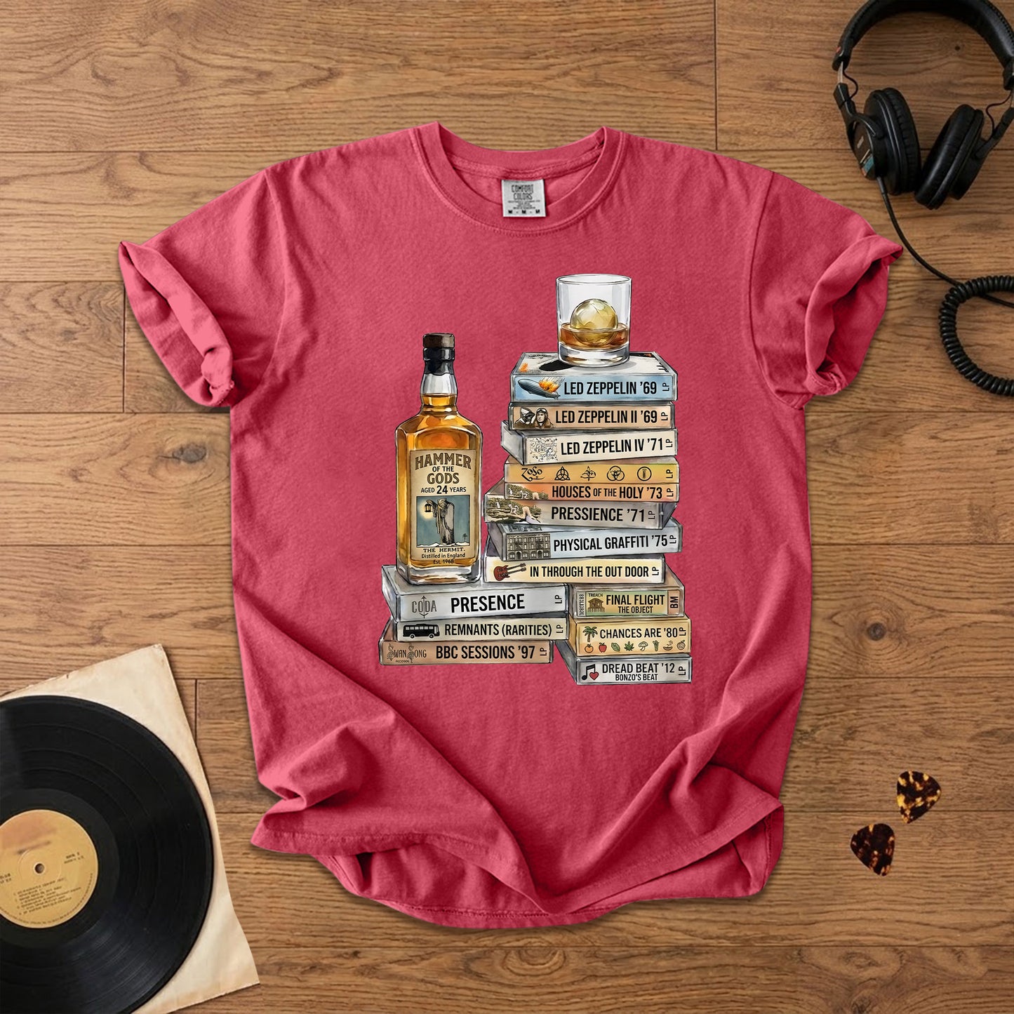 Led Zeppelin Cassette Album Collection T-Shirt – Retro Rock Music Led Zeppelin Merch Tee