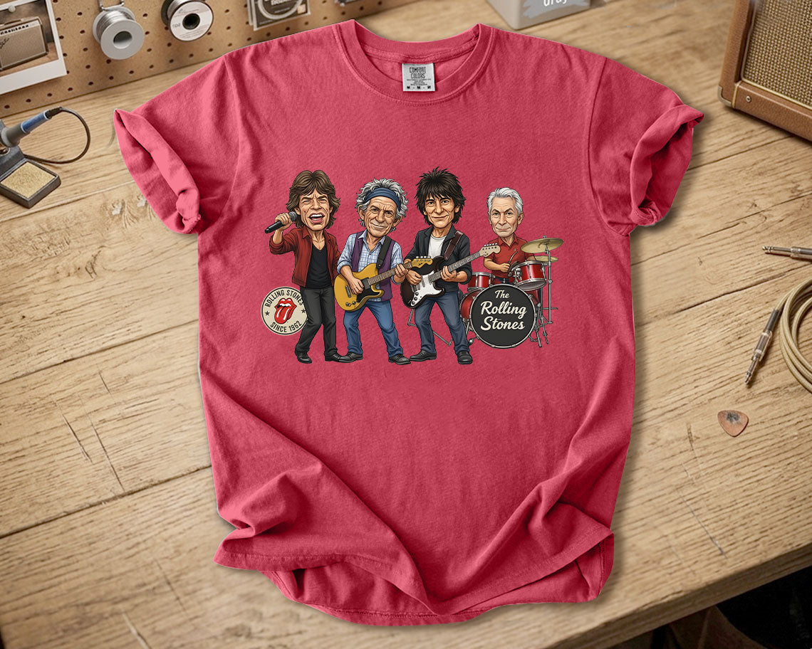 The Rolling Stones Comfort Colors Tee – Mick Jagger Keith Richards Band Members Tribute Classic Rock Shirt
