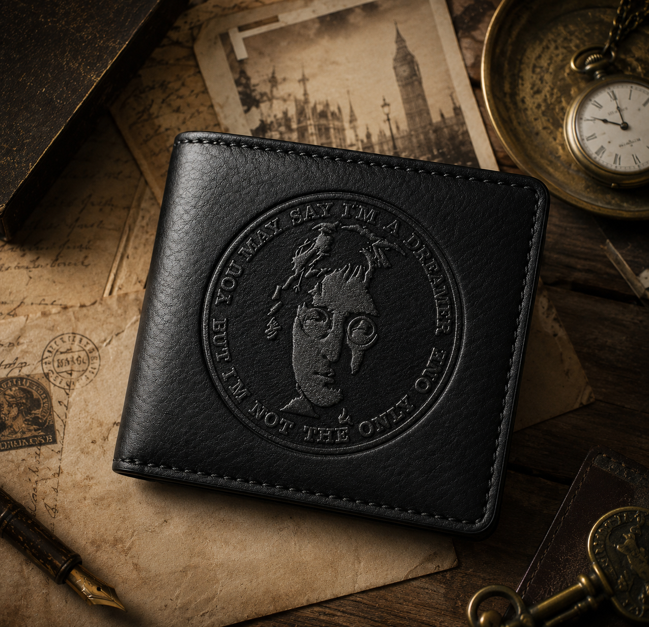 John Lenon Wallet – John Lenon Inspired Leather Wallet (With Box)