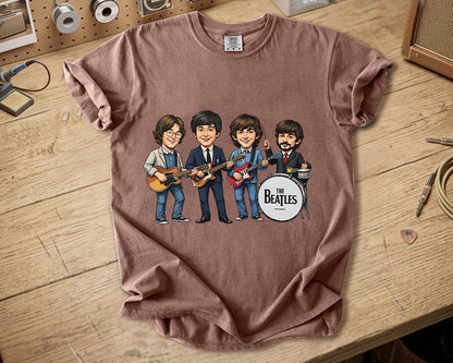 The Beatles Band Members Comfort Colors Tee – John Lennon Paul McCartney George Harrison Ringo Starr Classic Rock Tribute Shirt
