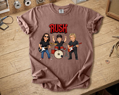 Rush Comfort Colors Tee – Geddy Lee Neil Peart Alex Lifeson Band Members Tribute Shirt