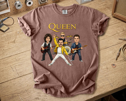 Queen Comfort Colors Tee – Freddie Mercury Band Members Tribute Classic Rock Shirt