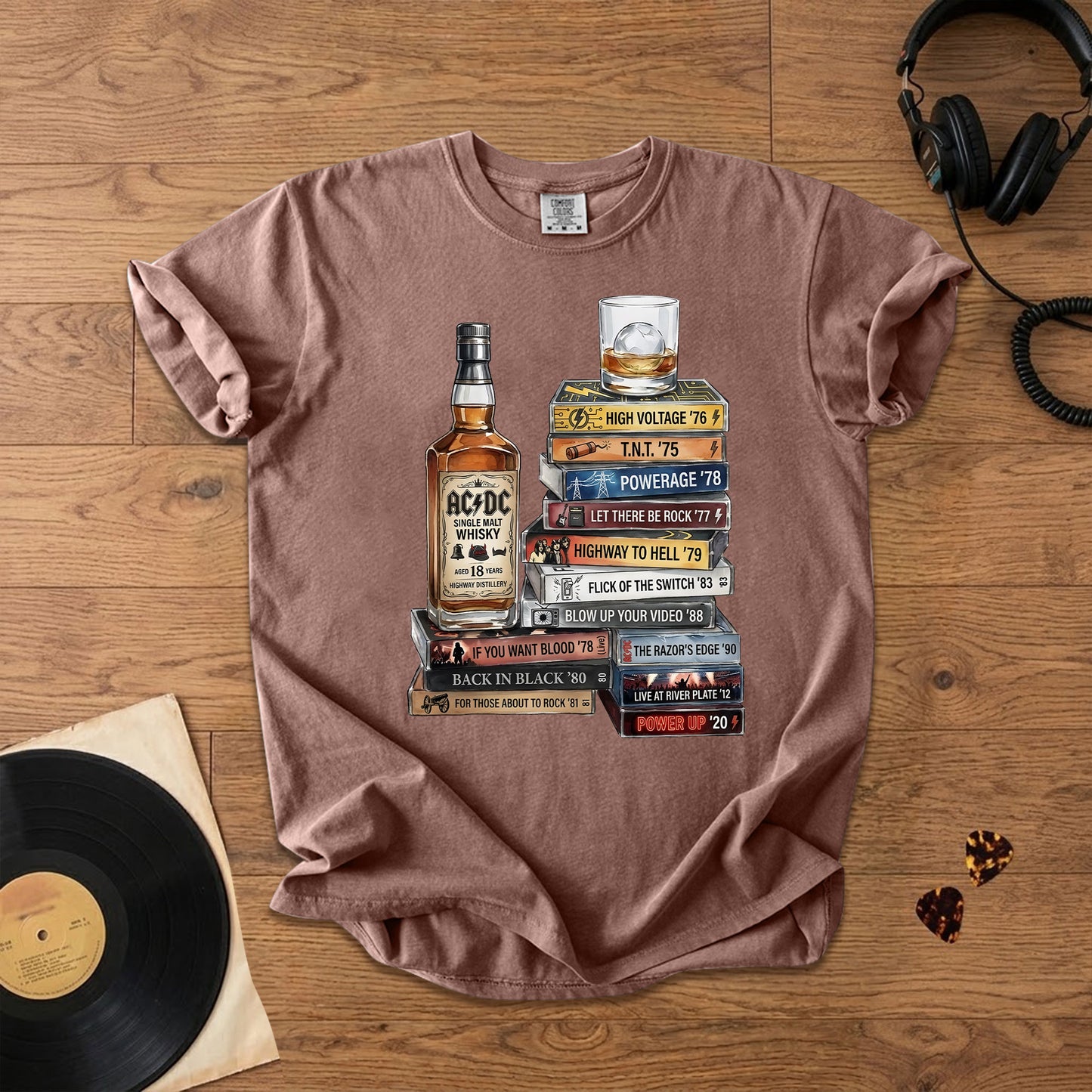 ACDC Cassette Album Collection T-Shirt – Retro Rock Music ACDC Merch Tee