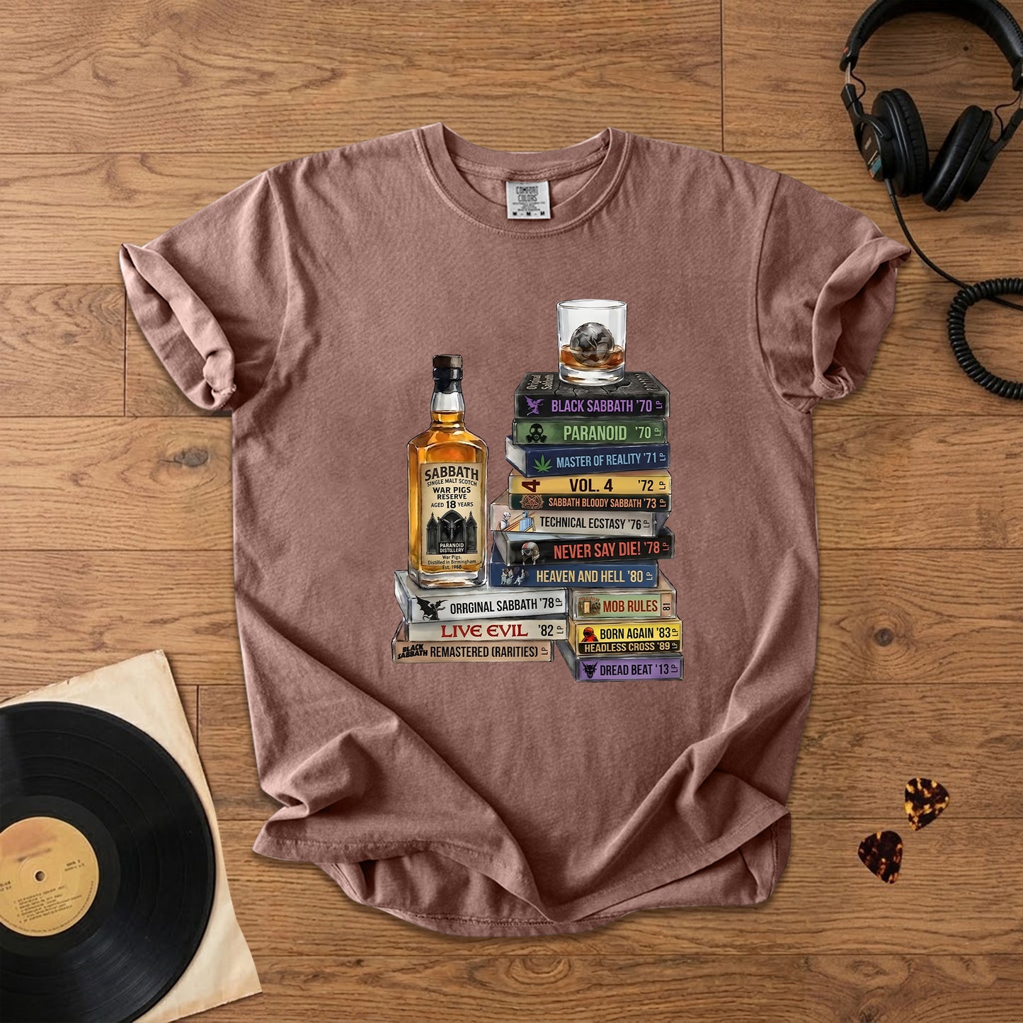 Black Sabbath Cassette Album Collection T-Shirt – Retro Rock Music Black Sabbath Merch Tee