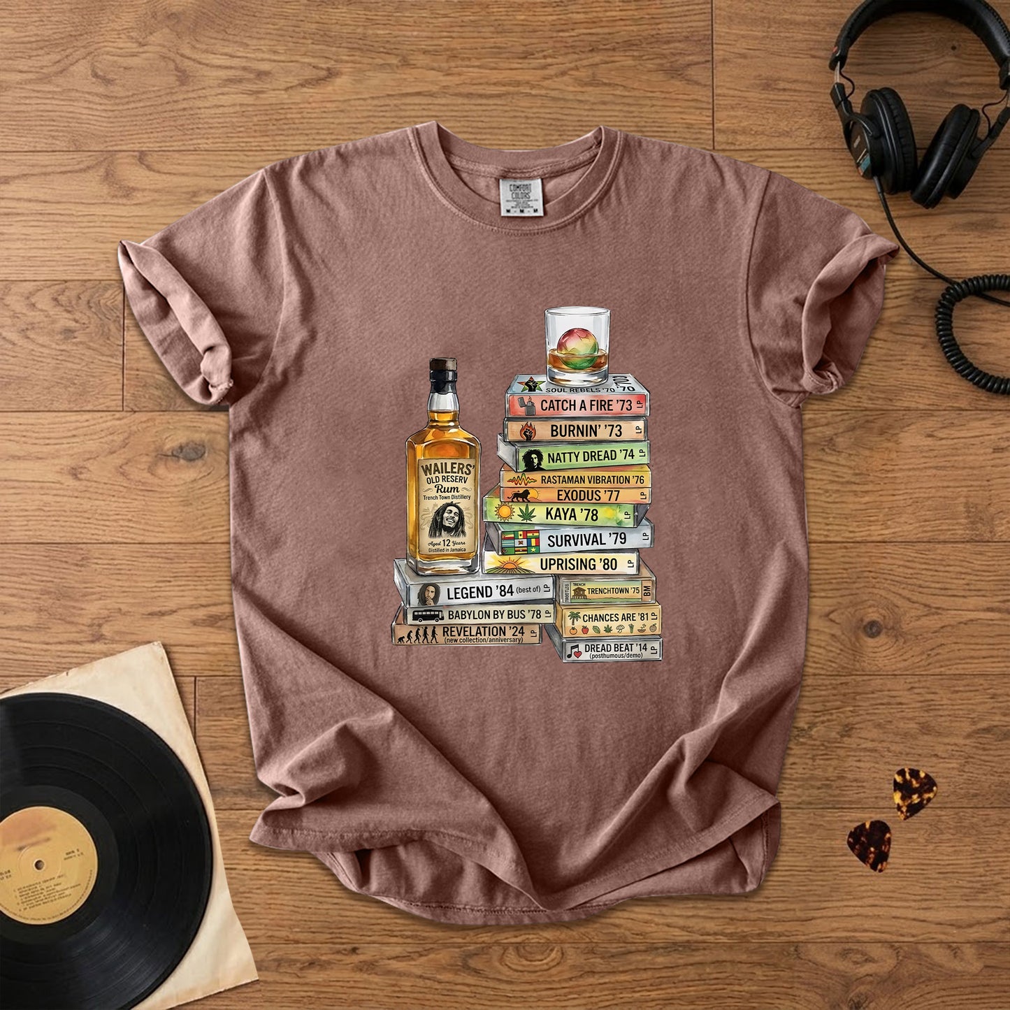 Bob Marley Cassette Album Collection T-Shirt – Retro Rock Music Bob Marley Merch Tee