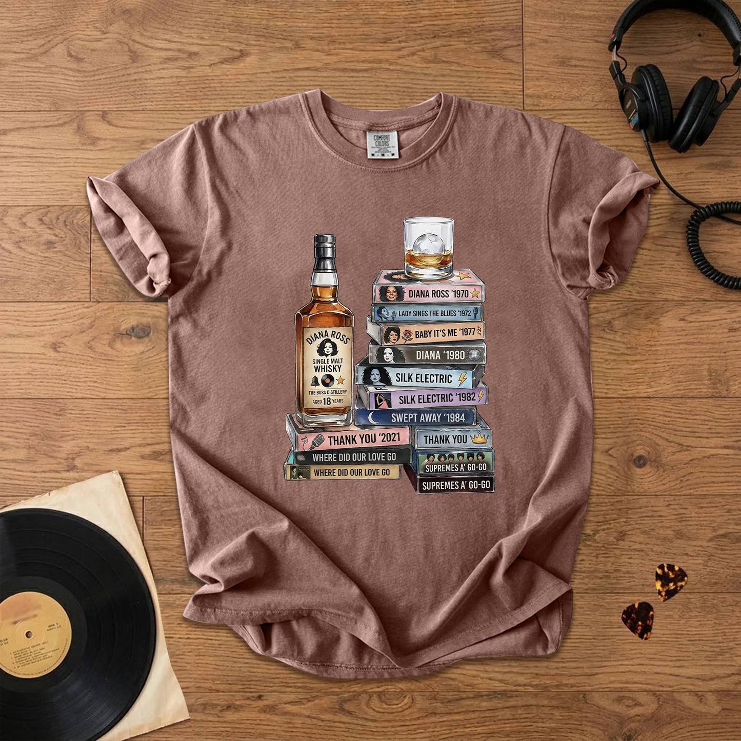 Diana Ross Cassette Album Collection T-Shirt – Retro Rock Music Diana Ross Merch Tee