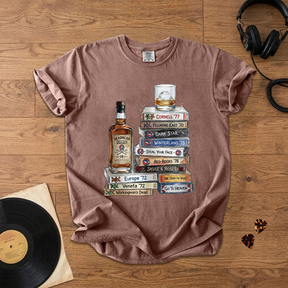 Deadhead Whisky Comfort Tee – Retro Grateful Dead Music Graphic Shirt