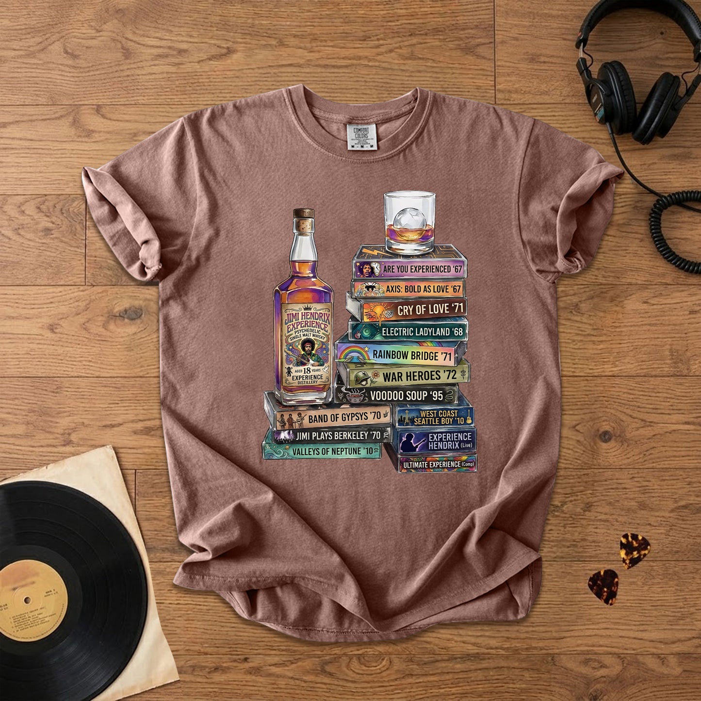 Jimi Hendrix Cassette Album Collection T-Shirt – Retro Rock Music Jimi Hendrix Merch Tee