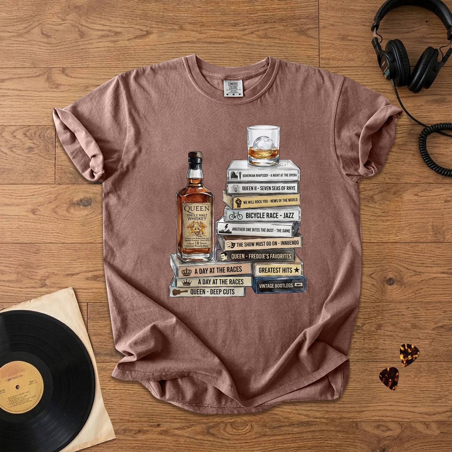 Queen Band Cassette Album Collection T-Shirt – Vintage Rock Music Queen Band Merch Tee