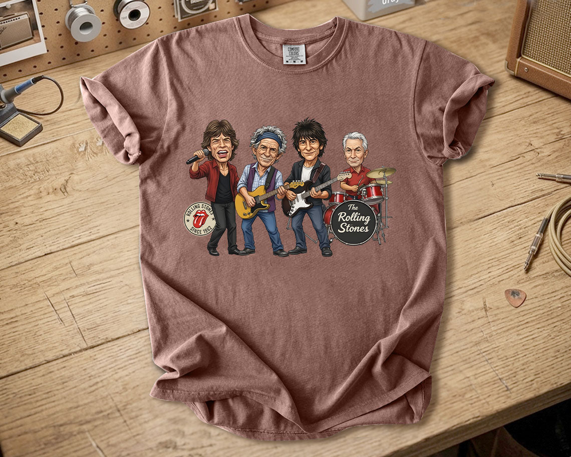 The Rolling Stones Comfort Colors Tee – Mick Jagger Keith Richards Band Members Tribute Classic Rock Shirt