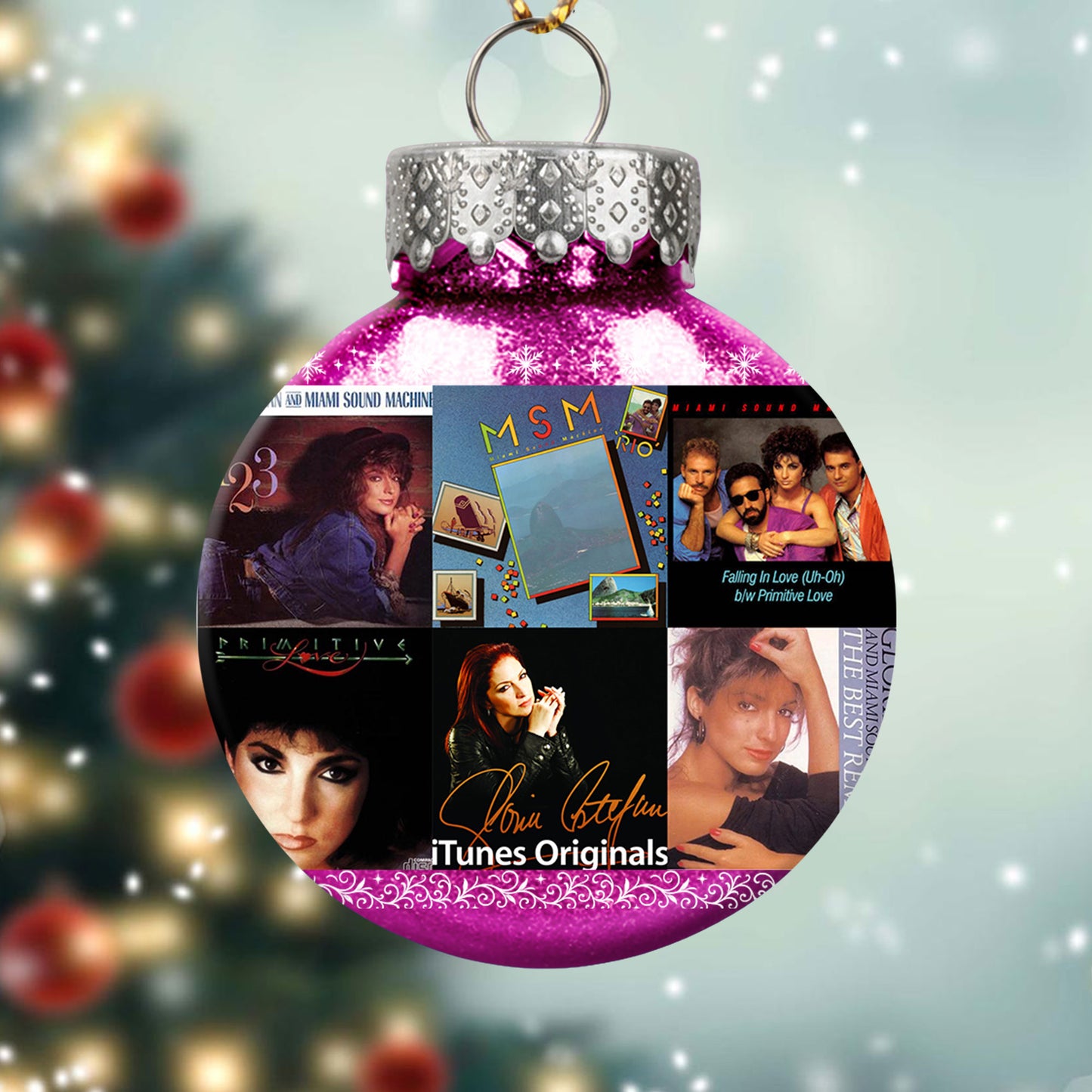 Gloria Estefan & Miami Sound Machine Album Collage Ornament – Latin Pop Christmas Decoration