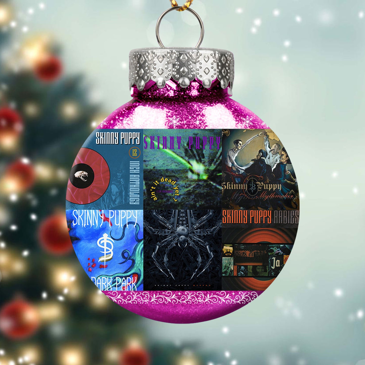 Skinny Puppy Album Collage Ornament – Industrial Rock Christmas Decoration