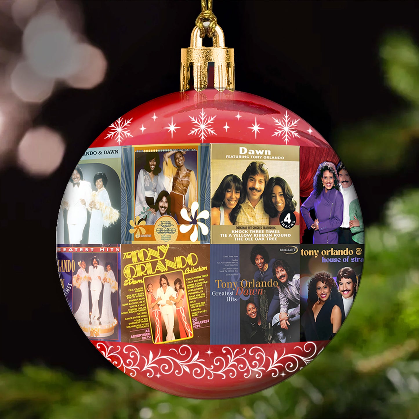 Tony Orlando & Dawn Ball Ornament – A Heartwarming Holiday Gift for Music Lovers