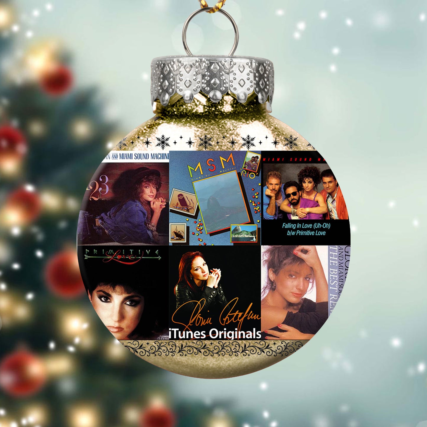 Gloria Estefan & Miami Sound Machine Album Collage Ornament – Latin Pop Christmas Decoration