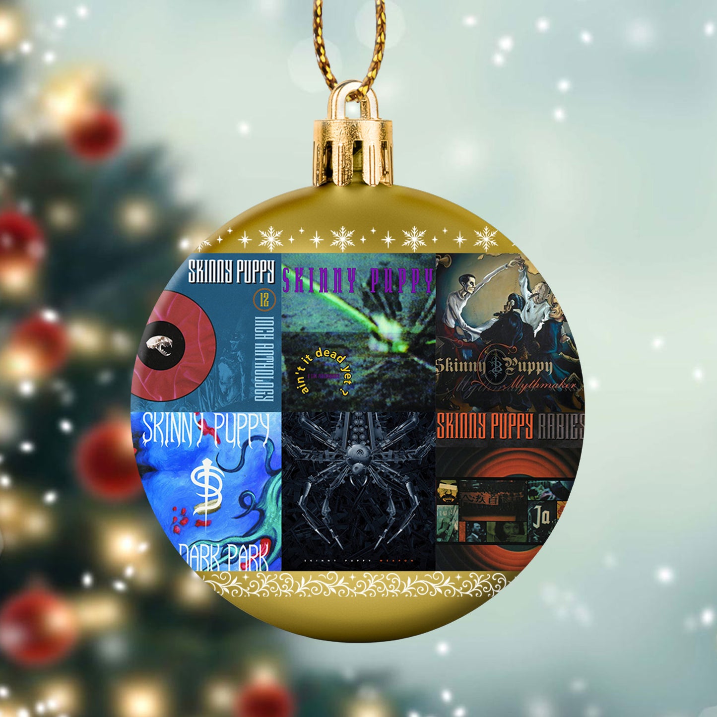 Skinny Puppy Album Collage Ornament – Industrial Rock Christmas Decoration