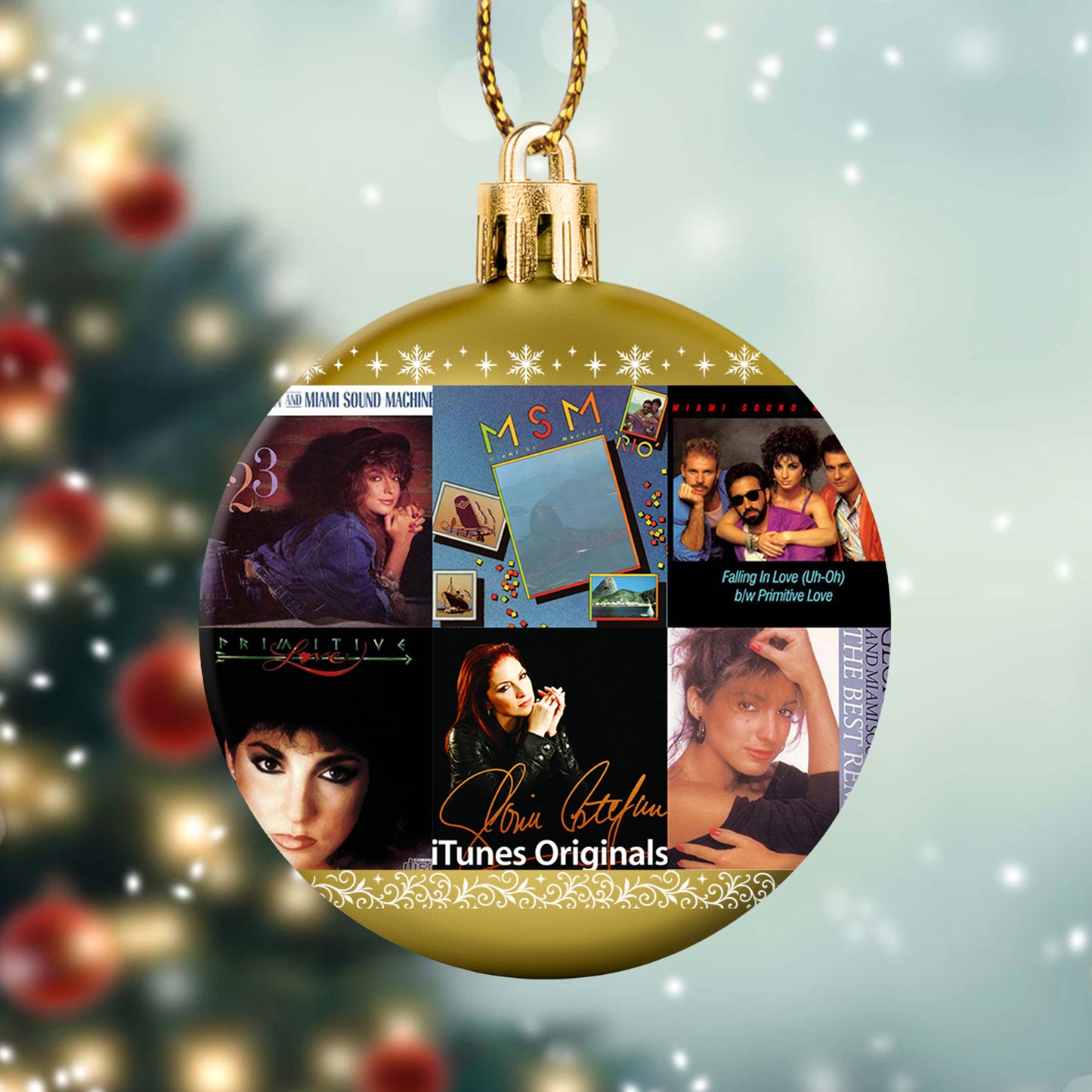 Gloria Estefan & Miami Sound Machine Album Collage Ornament – Latin Pop Christmas Decoration