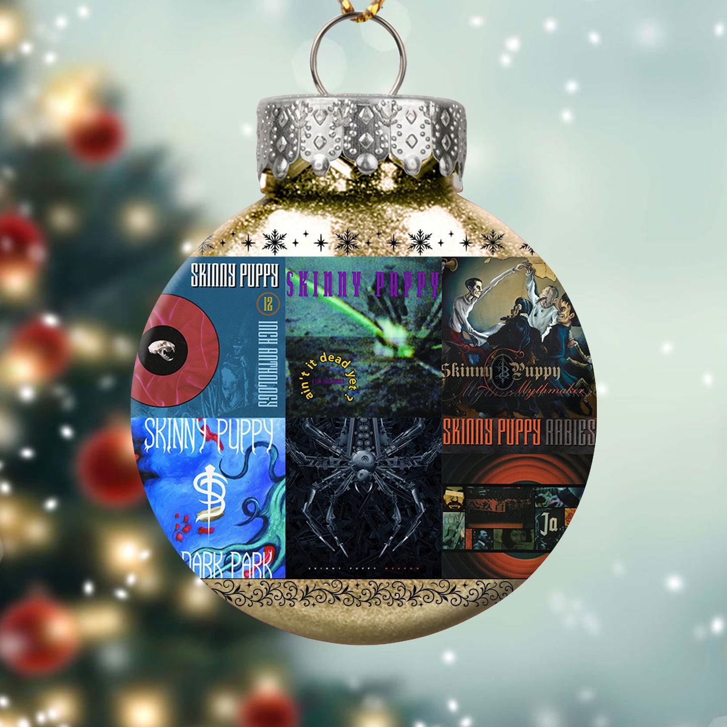Skinny Puppy Album Collage Ornament – Industrial Rock Christmas Decoration