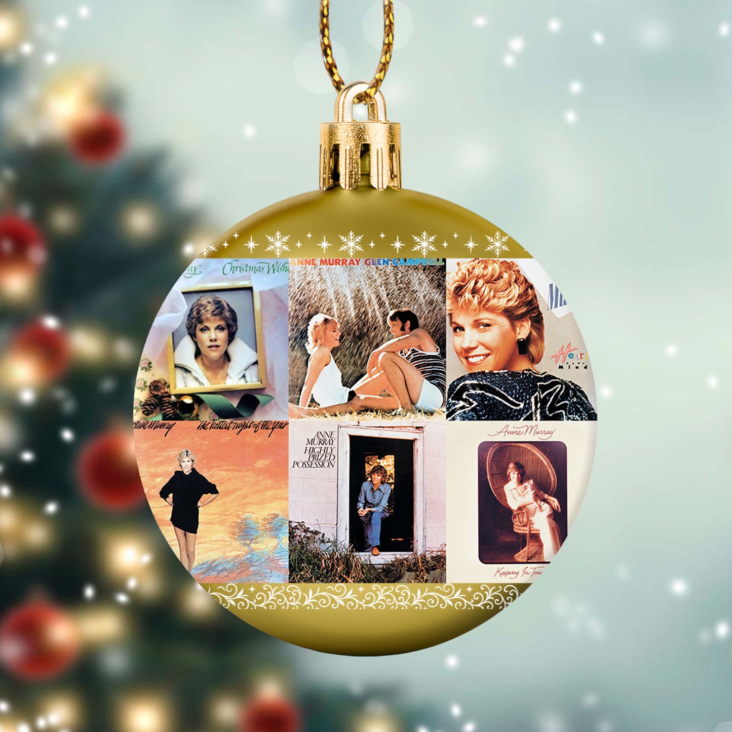 Anne Murray Album Collage Ornament – Classic Country & Pop Christmas Decoration