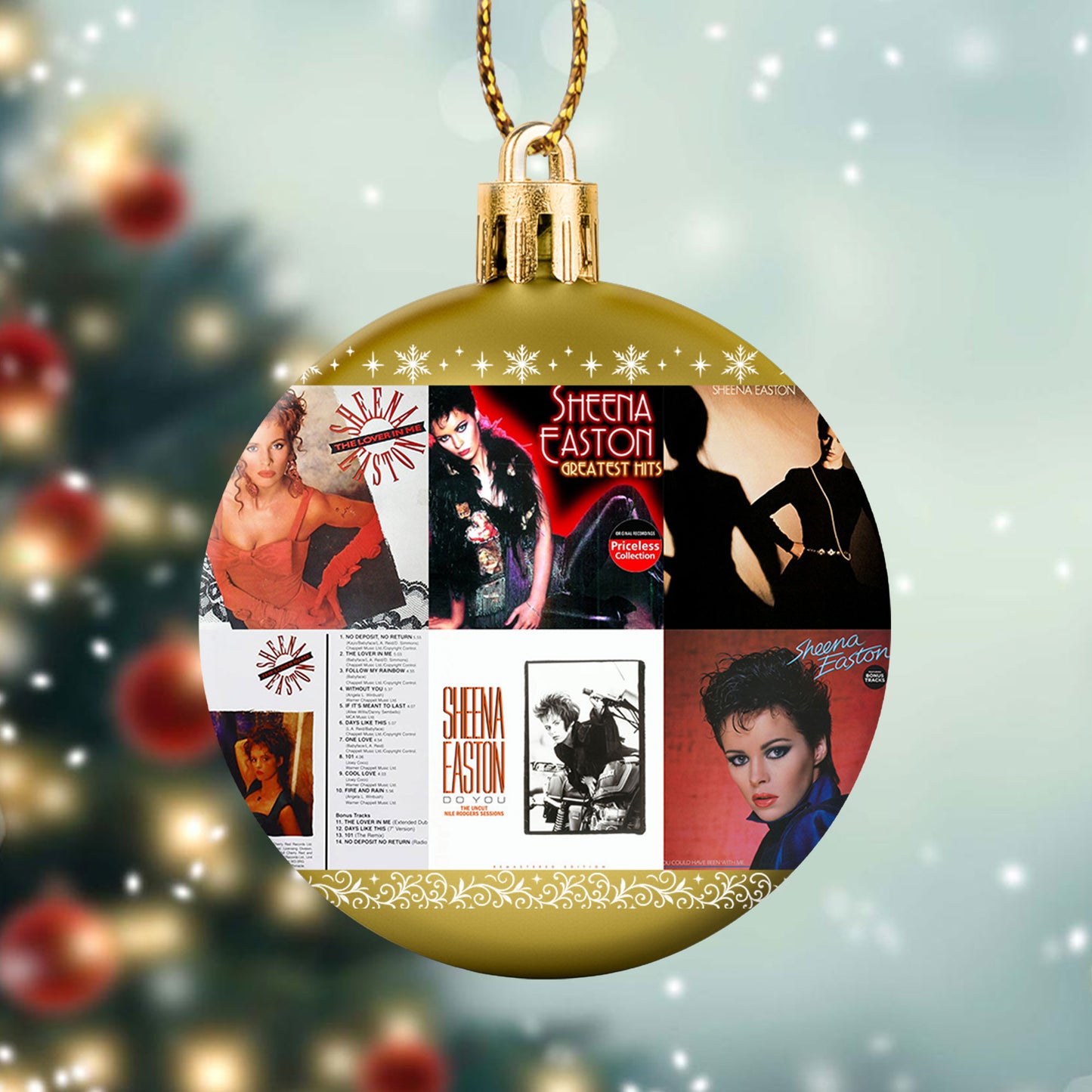 Sheena Easton Album Collage Ornament – Pop Icon Christmas Decoration