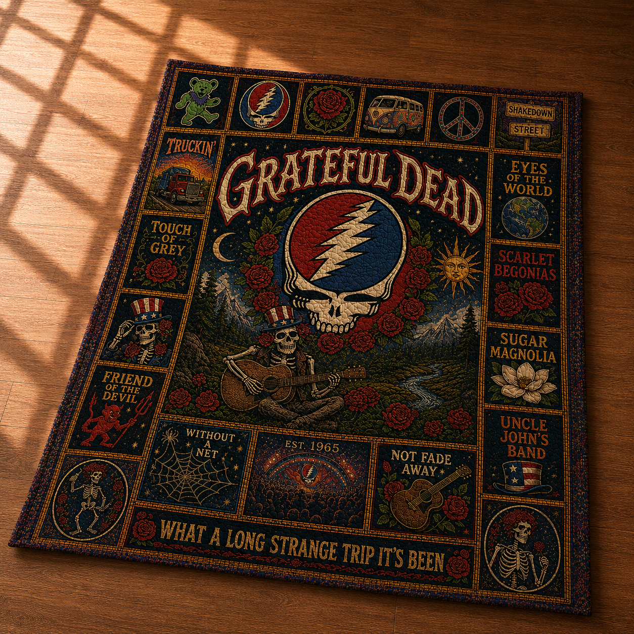 Grateful Dead Quilt Blanket – A Journey in Every Stitch