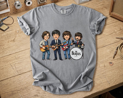 The Beatles Band Members Comfort Colors Tee – John Lennon Paul McCartney George Harrison Ringo Starr Classic Rock Tribute Shirt