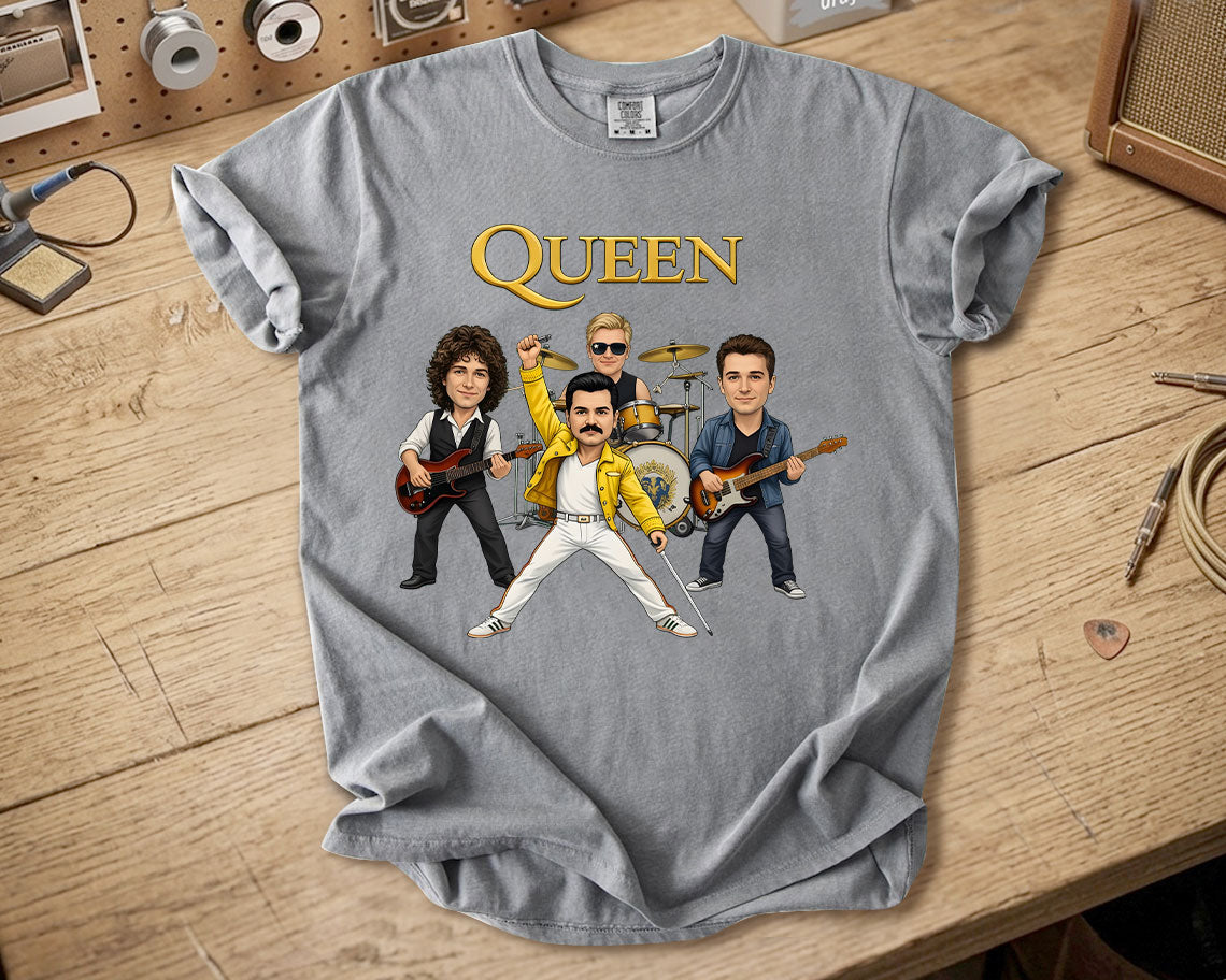 Queen Comfort Colors Tee – Freddie Mercury Band Members Tribute Classic Rock Shirt