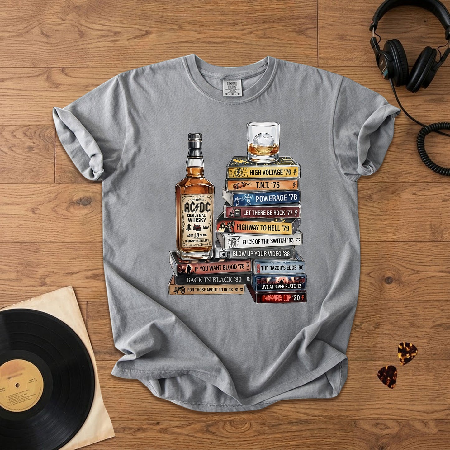 ACDC Cassette Album Collection T-Shirt – Retro Rock Music ACDC Merch Tee