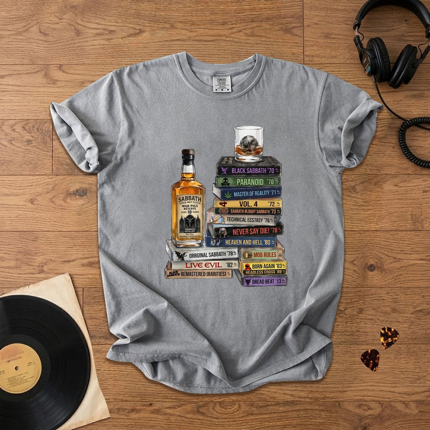 Black Sabbath Cassette Album Collection T-Shirt – Retro Rock Music Black Sabbath Merch Tee