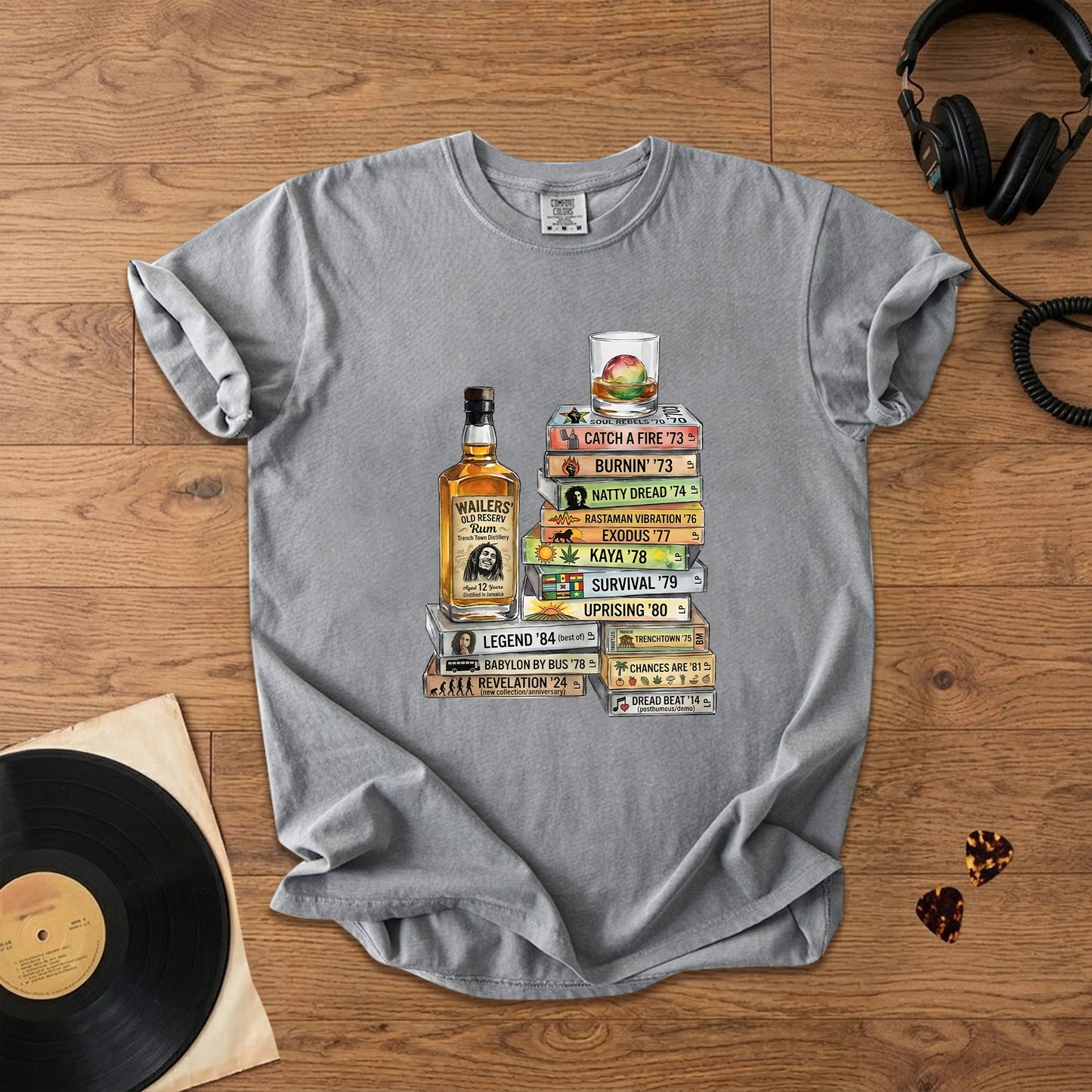 Bob Marley Cassette Album Collection T-Shirt – Retro Rock Music Bob Marley Merch Tee
