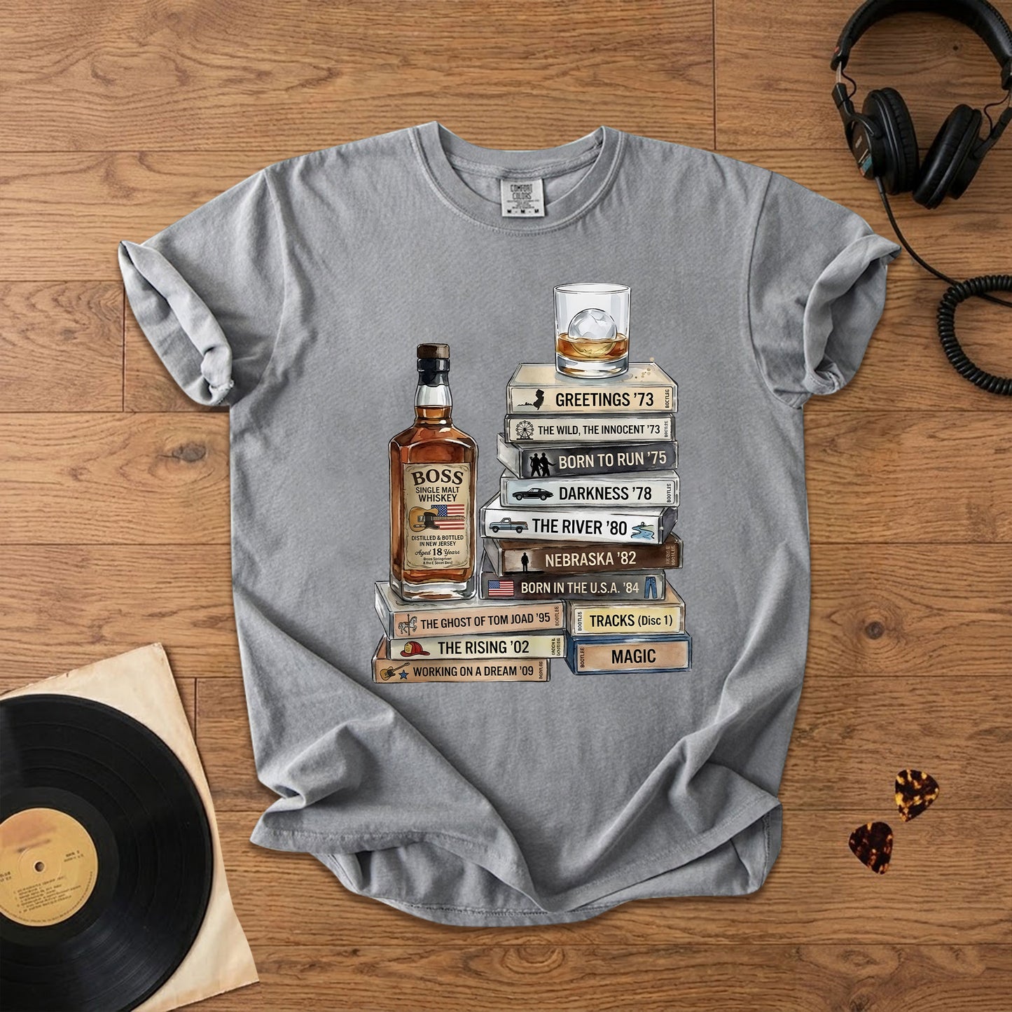 Bruce Springsteen Cassette Album Collection T-Shirt – Vinatge Rock Music Bruce Springsteen Merch Tee