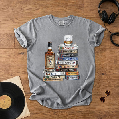 Deadhead Whisky Comfort Tee – Retro Grateful Dead Music Graphic Shirt