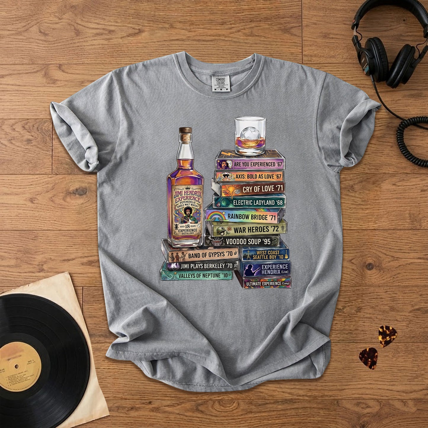 Jimi Hendrix Cassette Album Collection T-Shirt – Retro Rock Music Jimi Hendrix Merch Tee