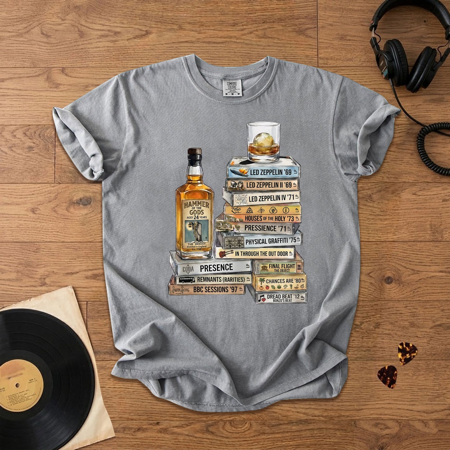 Led Zeppelin Cassette Album Collection T-Shirt – Retro Rock Music Led Zeppelin Merch Tee