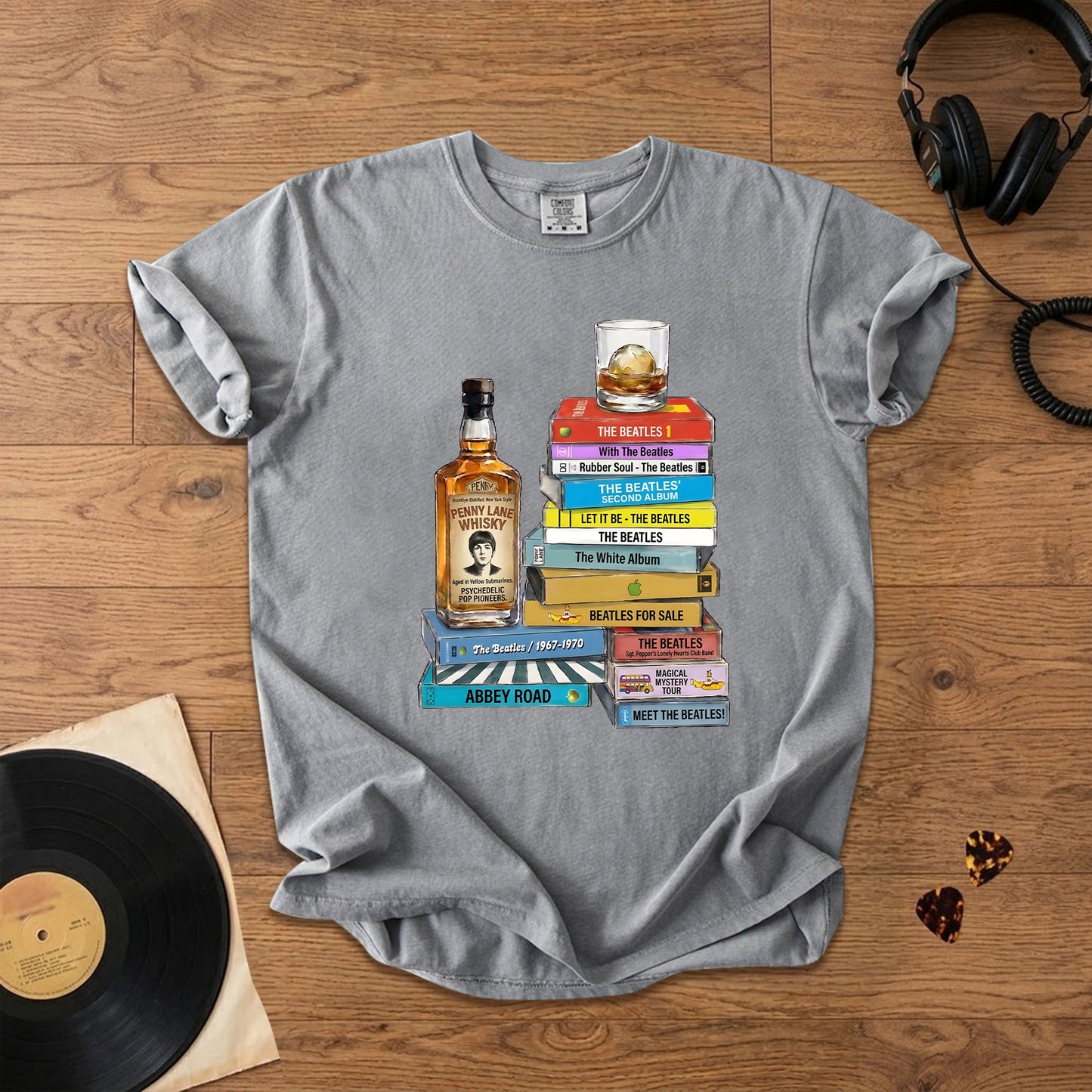 The Beatles Cassette Collection T-Shirt – Retro Music The Beatles Band Merch Tee