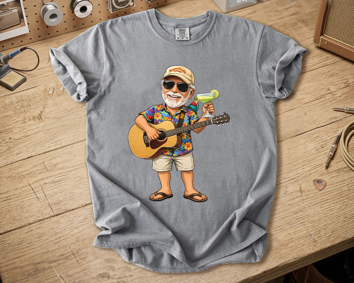Jimmy Buffett Comfort Colors Tee – Margaritaville Guitar Vibes Island Lifestyle Shirt