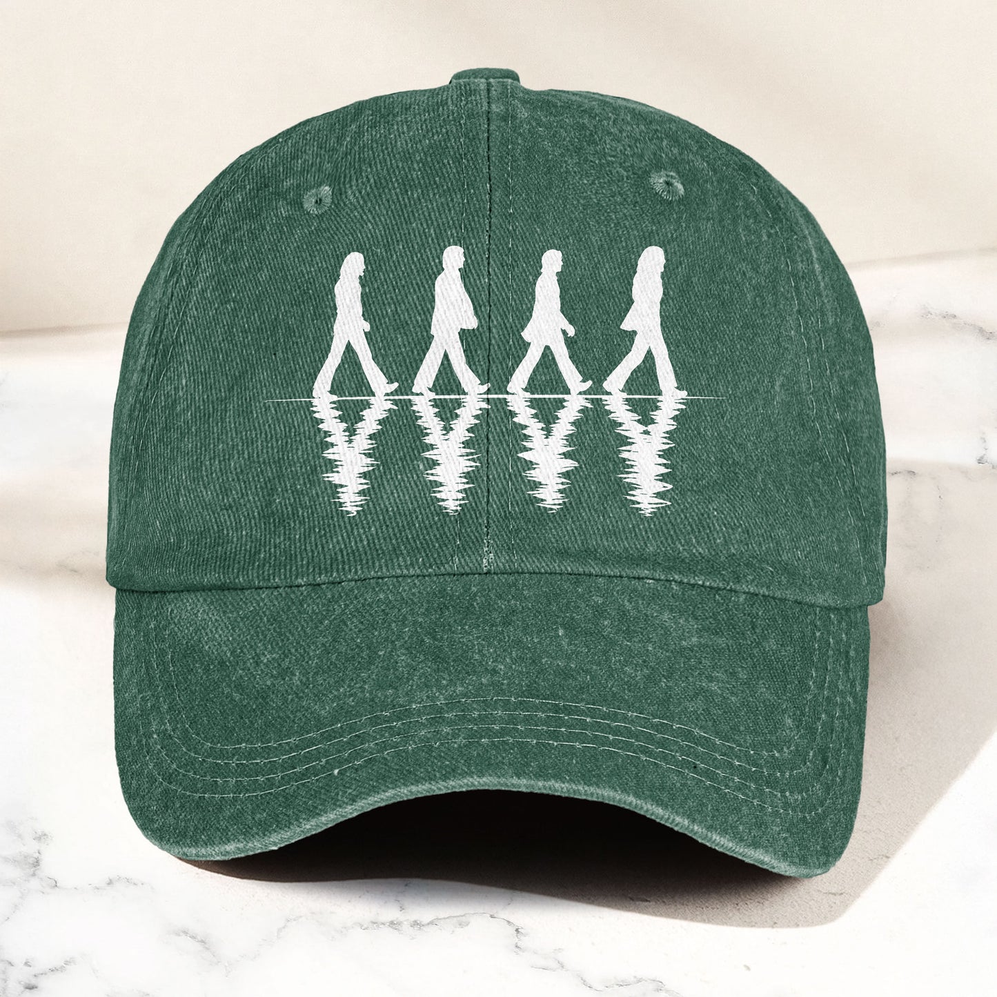 The Beatles Abbey Road Silhouette Graphic Music Merch Denim Cap – Retro Vintage Dad Cap Gift For Dad (With Box)