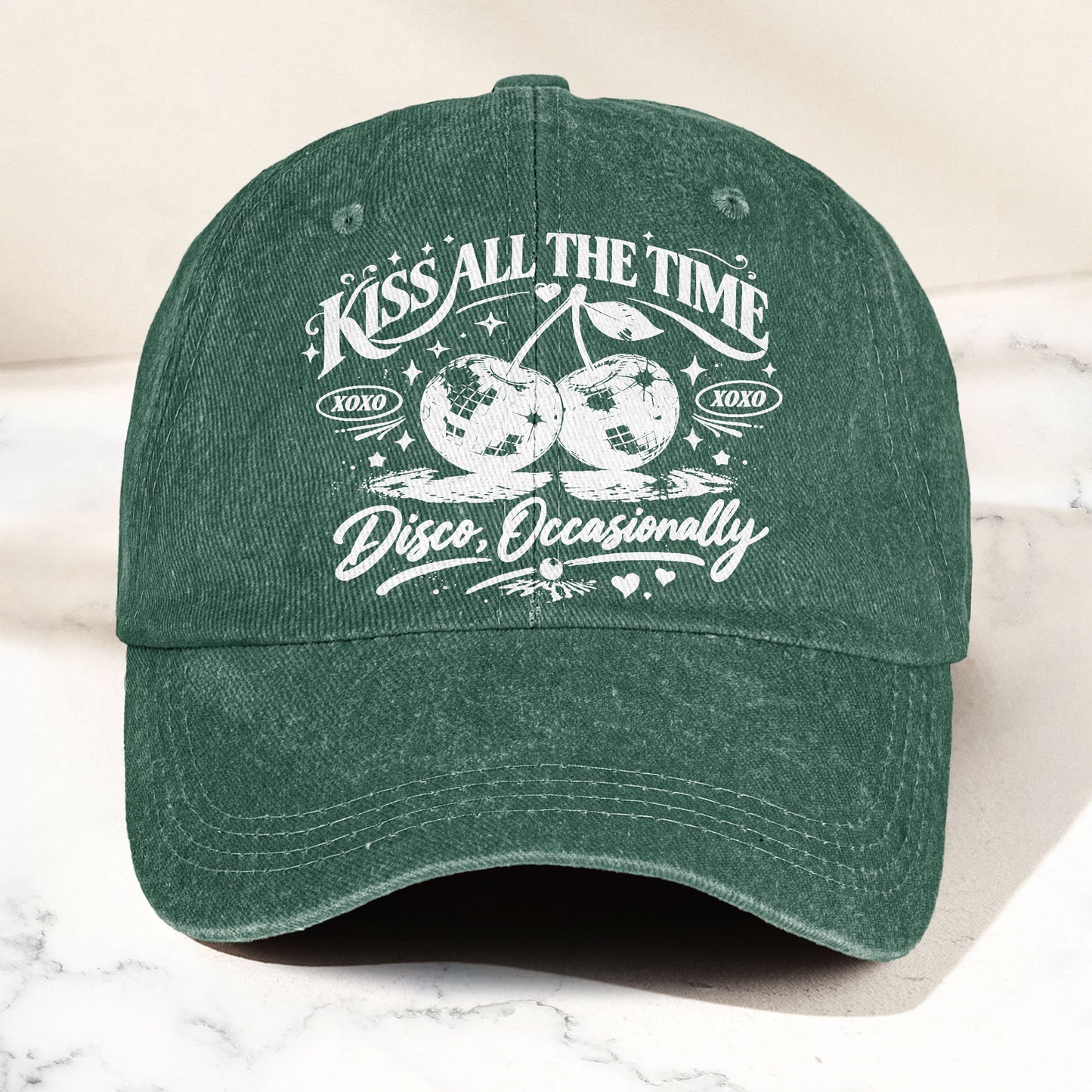 Harry Styles Kiss All The Time Disco Occasionally Denim Cap – Retro Vintage Dad Cap Gift For Dad (With Box)
