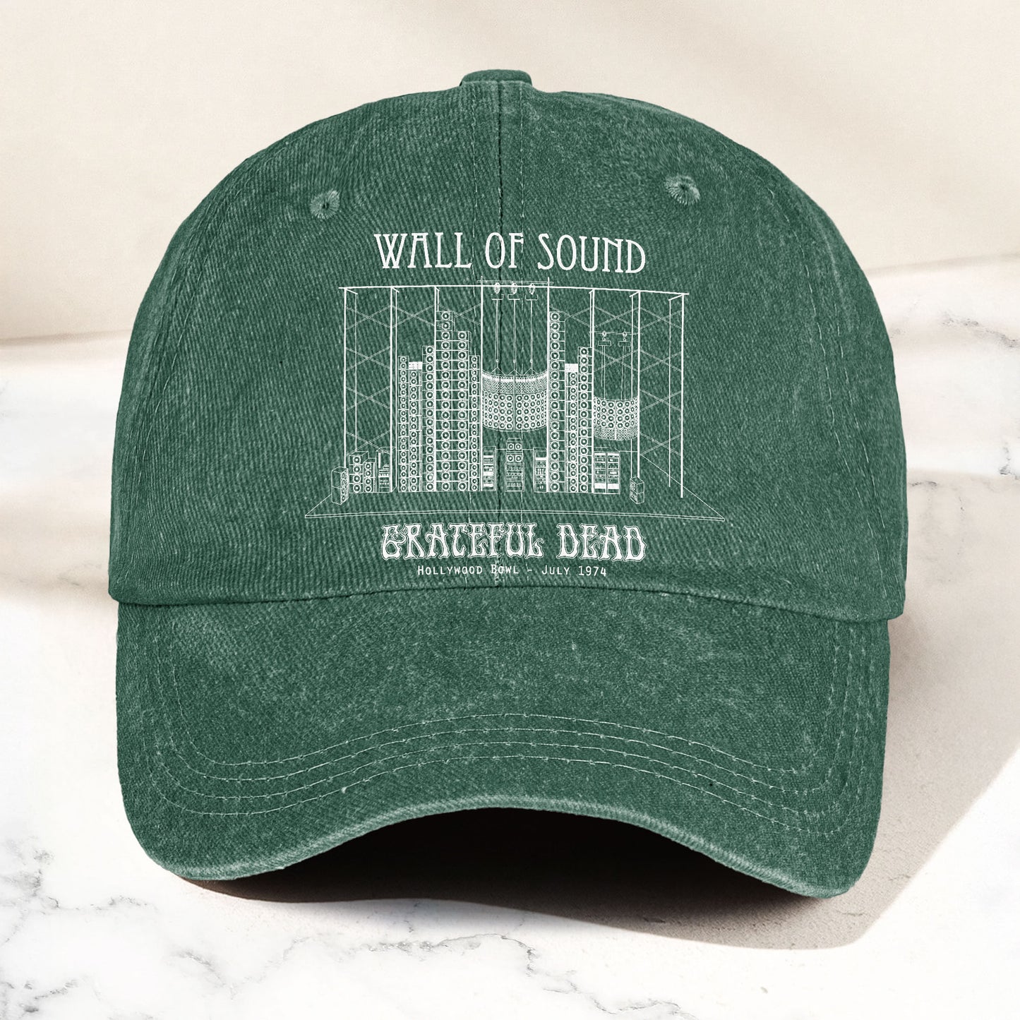 Grateful Dead Wall of Sound 1974 Hollywood Bowl Music Merch Denim Cap – Retro Vintage Dad Cap Gift For Dad (With Box)