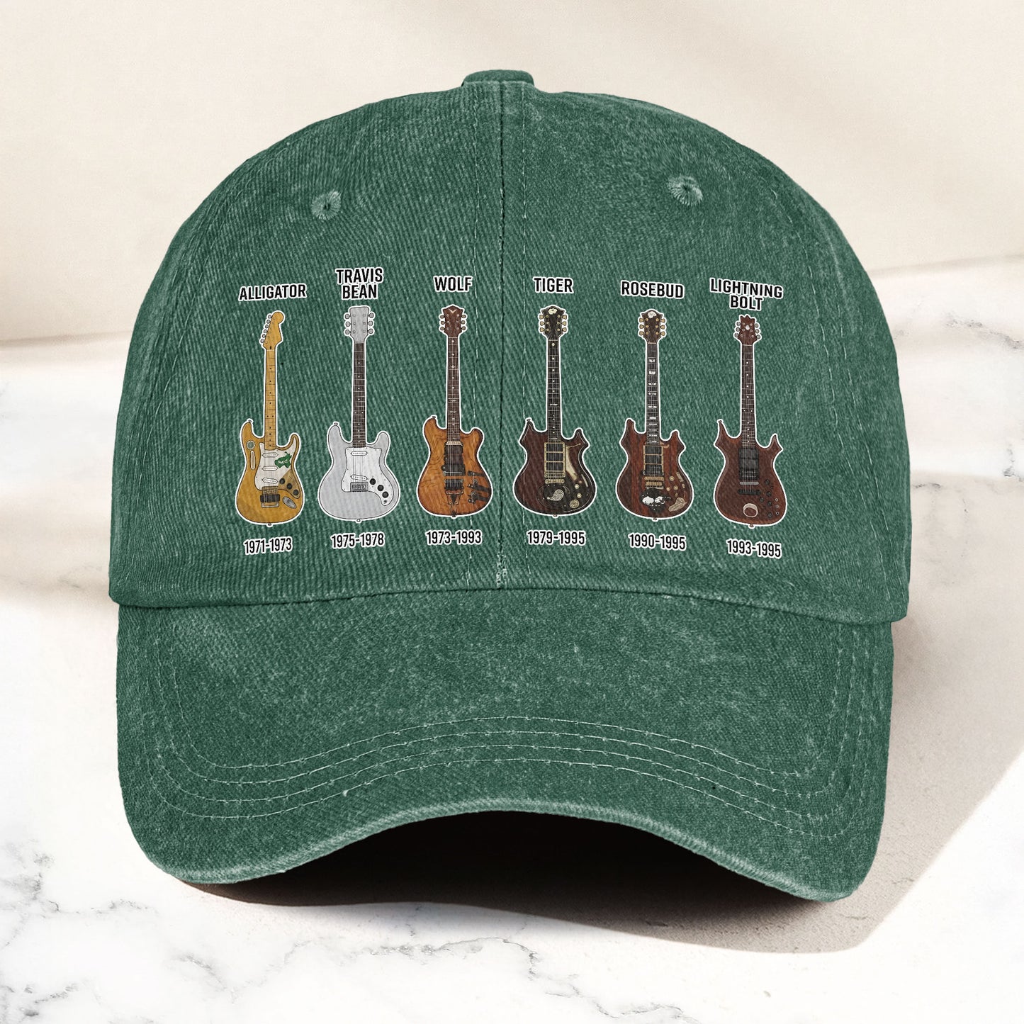 Grateful Dead Jerry Garcia Guitars History Music Merch Denim Cap – Retro Vintage Dad Cap Gift For Dad (With Box)