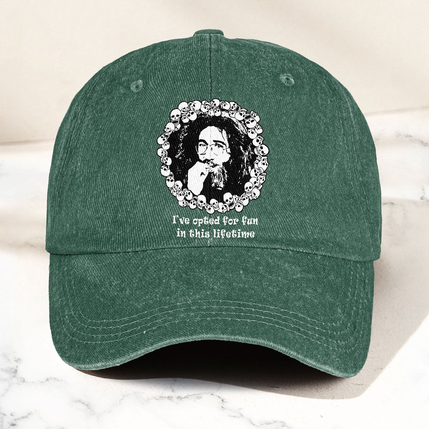 Grateful Dead Jerry Garcia Opted For Fun Quote Music Merch Denim Cap – Retro Vintage Dad Cap Gift For Dad (With Box)