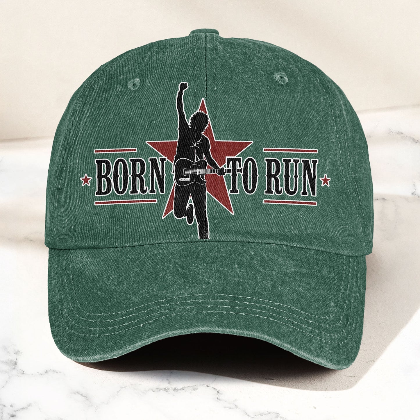 Bruce Springsteen Born To Run Music Merch Denim Cap – Retro Vintage Dad Cap Gift For Dad (With Box)