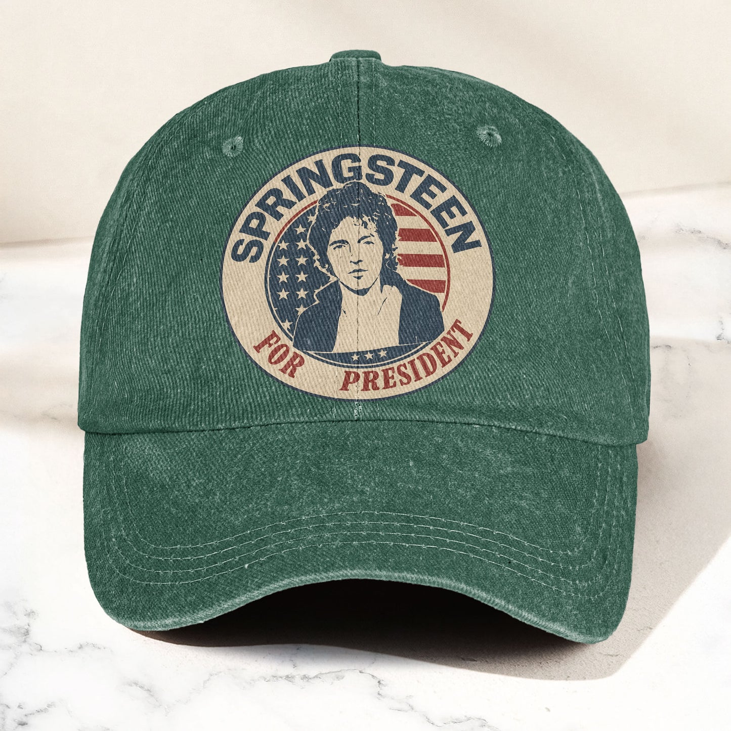 Bruce Springsteen For President Music Merch Denim Cap – Retro Vintage Dad Cap Gift For Dad (With Box)