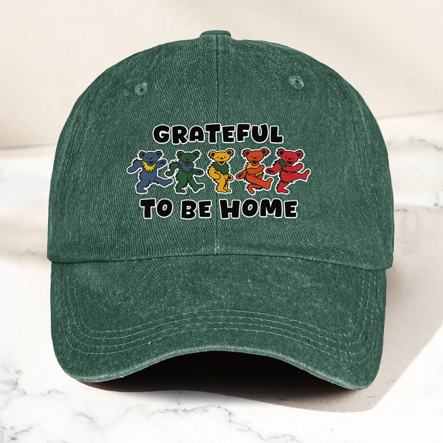 Grateful Dead Denim Cap – Dancing Bears “Grateful To Be Home” Dad Hat ( With Box)