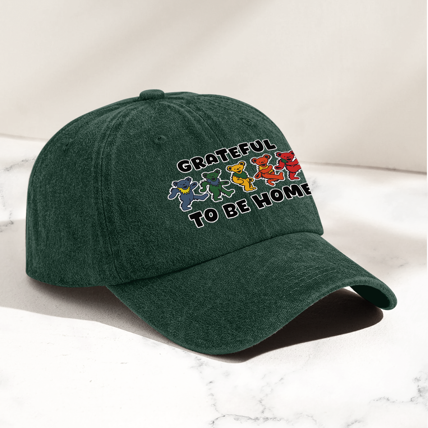 Grateful Dead Denim Cap – Dancing Bears “Grateful To Be Home” Dad Hat ( With Box)