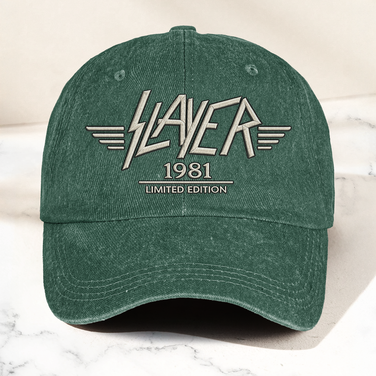 Slayer Band Logo Est 1981 Denim Cap – Retro Vintage Dad Cap Gift For Dad (With Box)