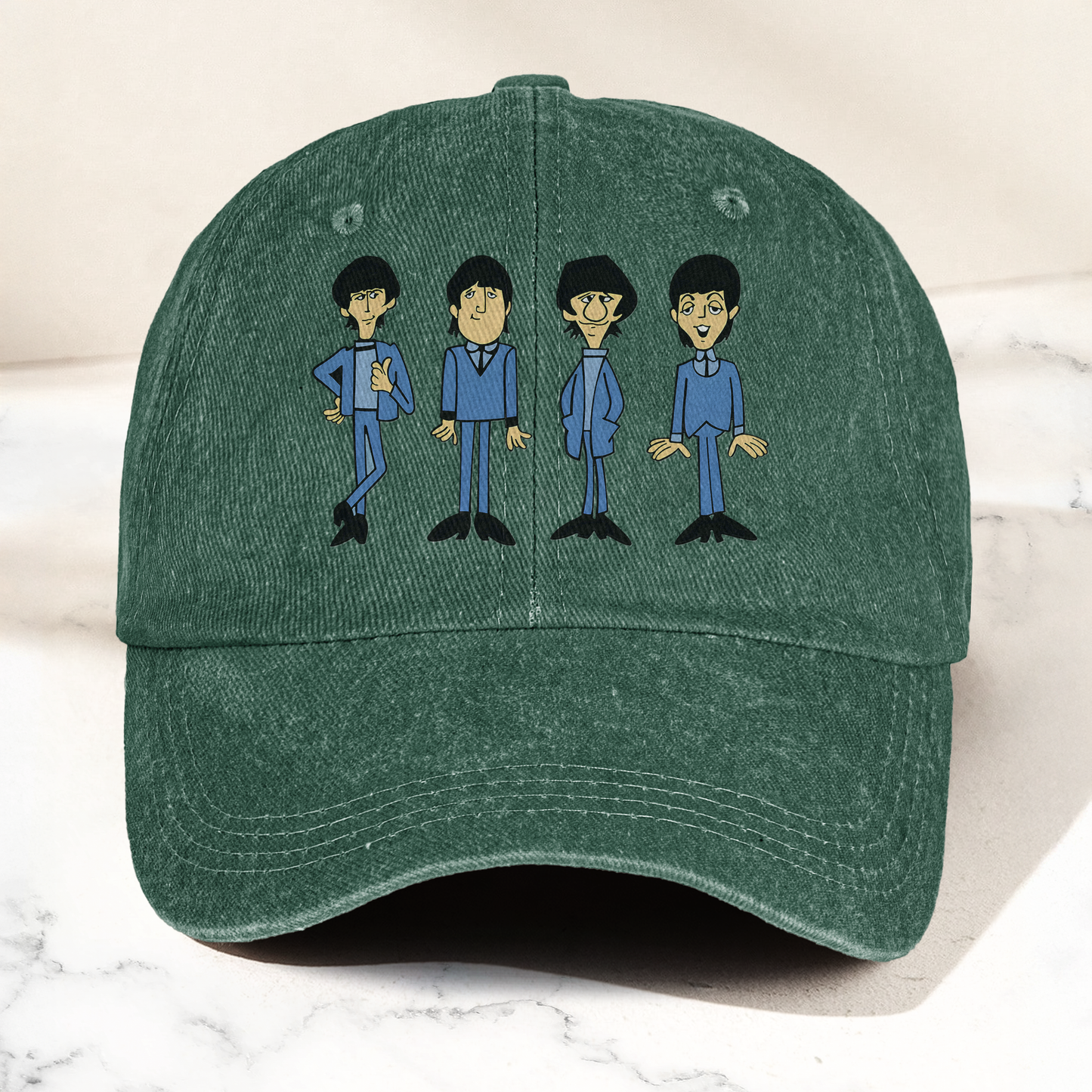 1965 Beatles Cartoon Series Denim Cap – Retro The Beatles Merch Gift for Dad (With Box)