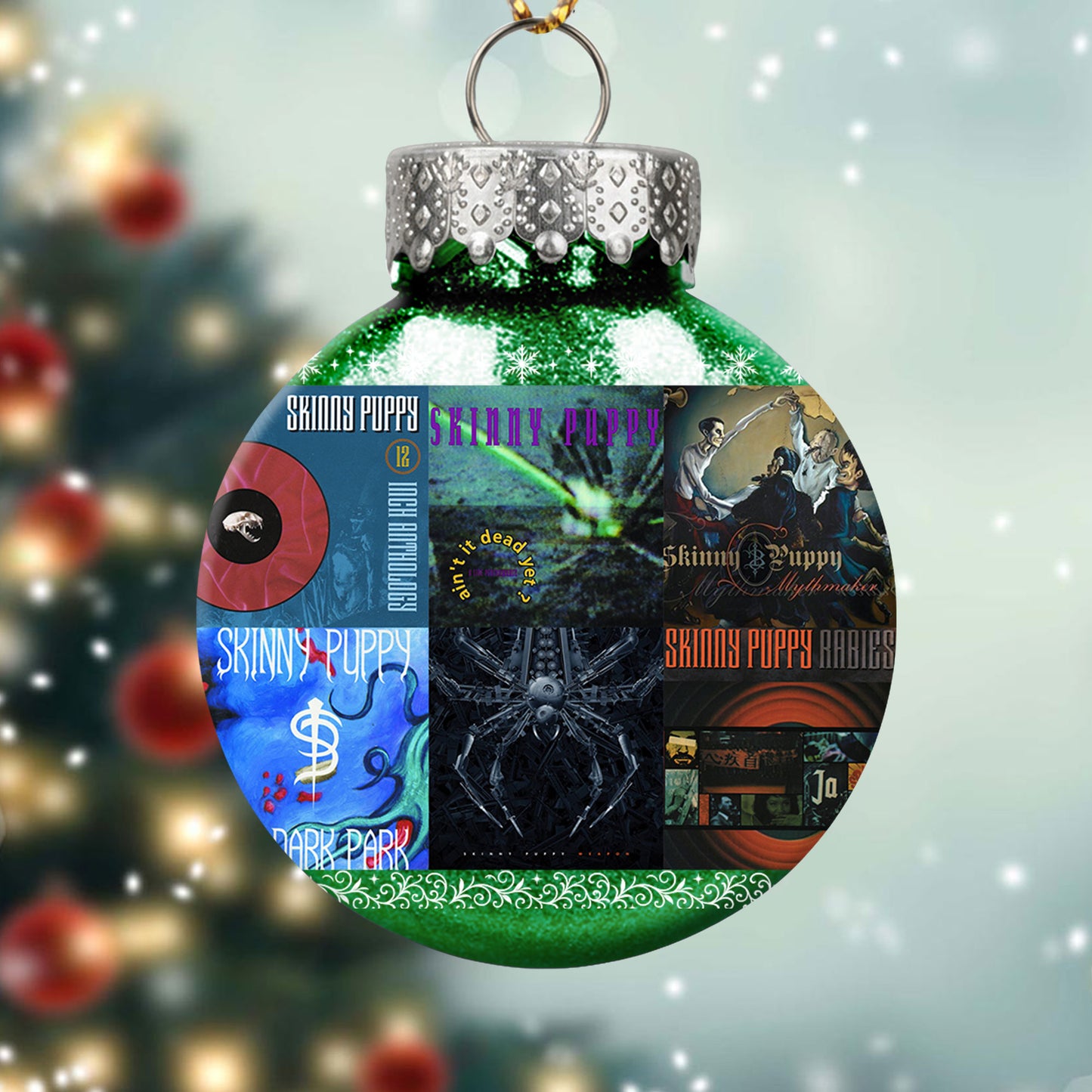 Skinny Puppy Album Collage Ornament – Industrial Rock Christmas Decoration