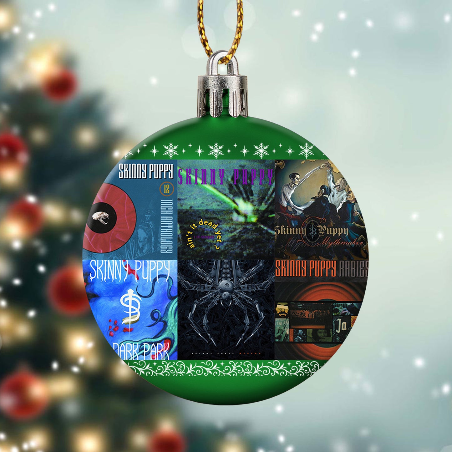 Skinny Puppy Album Collage Ornament – Industrial Rock Christmas Decoration