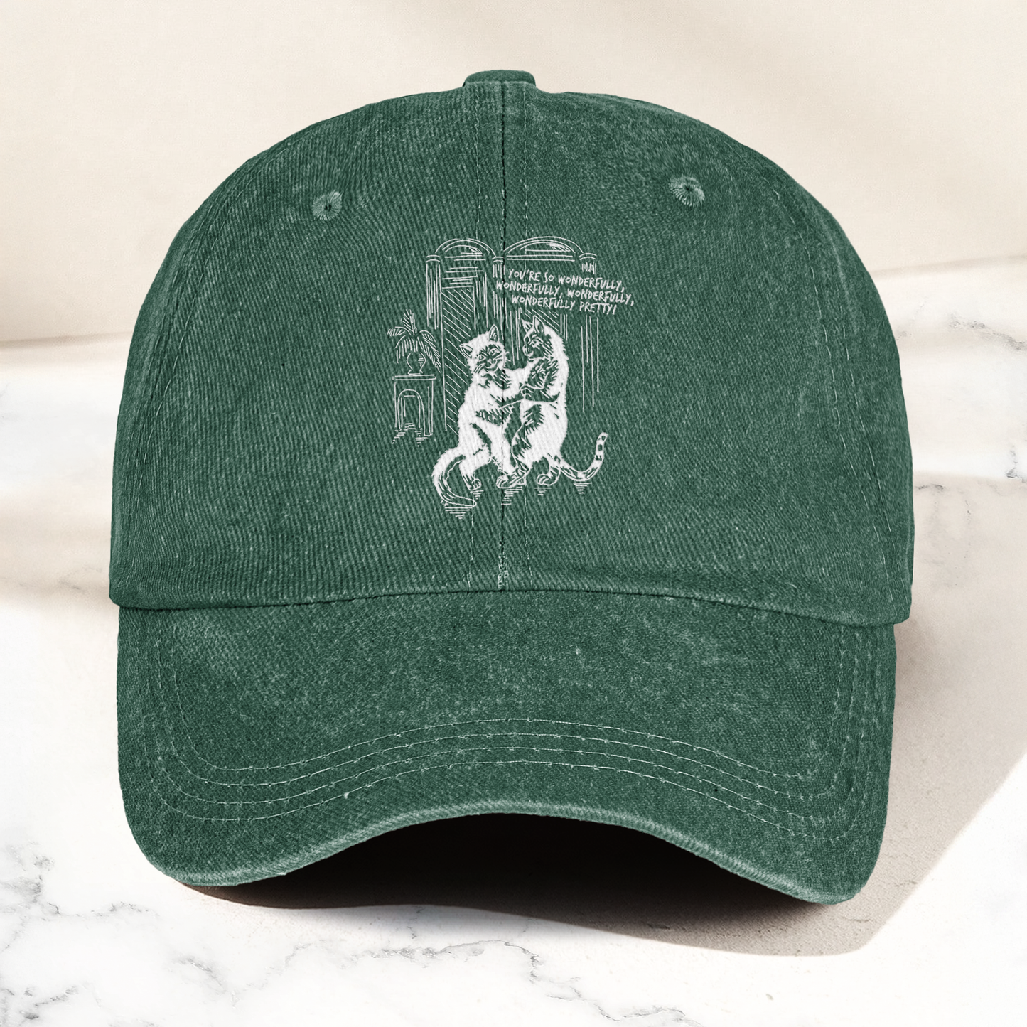 The Cure Lovecats Essential Artwork Vintage Denim Cap – Retro The Cure Band Merch Gift for Dad (With Box)