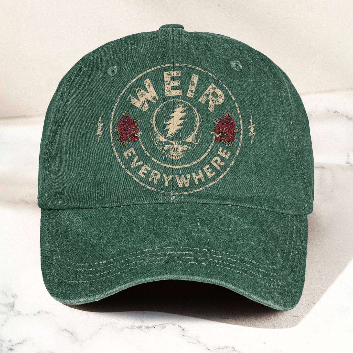 Grateful Dead Weir Everywhere Steal Your Face Bob Weir Denim Cap – Retro Vintage Dad Cap Gift For Dad (With Box)